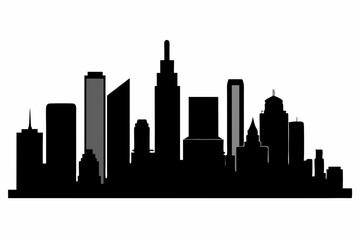 Naklejka premium Houston City Skyline Silhouette, City buildings black Silhouette vector 