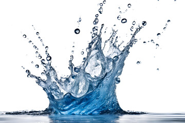blue water splash on transparent background design