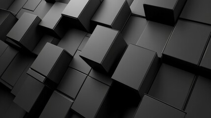 Abstract Black Cubes Background.
