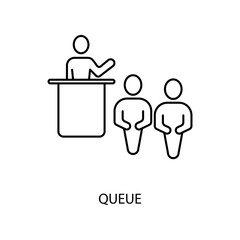 queue concept line icon. Simple element illustration. queue concept outline symbol design.