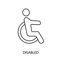 disabled concept line icon. Simple element illustration. disabled concept outline symbol design.