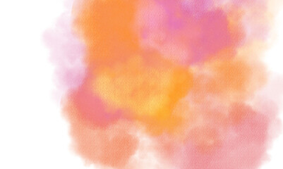 Transparent watercolor color smoke explosion texture overlay effect. Watercolor texture of clouds, paint brush strokes, paint stain strokes. Png file