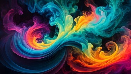 Fototapeta premium Abstract colorful swirling smoke design.