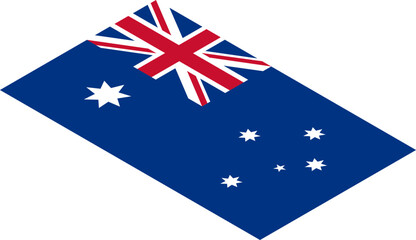 The national flag of Australia. An illustration of the isometric Australian flag.