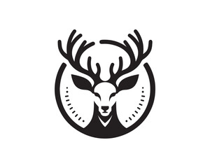 Deer logo vector template. Deer head icon symbol vector illustration. 