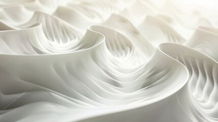 Obraz premium The image is a white and gray wave that is very smooth and has a very clean look