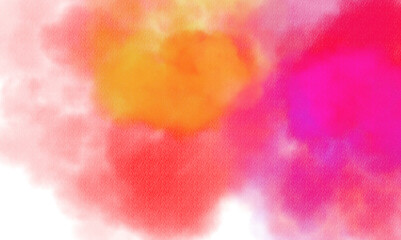 Transparent watercolor color smoke explosion texture overlay effect. Watercolor texture of clouds, paint brush strokes, paint stain strokes. Png file