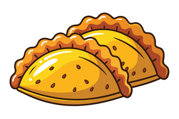 Traditional South American empanadas (meat pies). vector doodle clipart illustration on white background