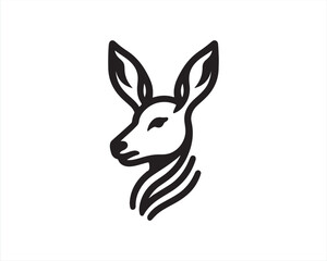 Deer head icon symbol vector illustration. Deer silhouette logo black and white.