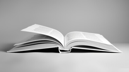 A book is open to a page with a lot of text