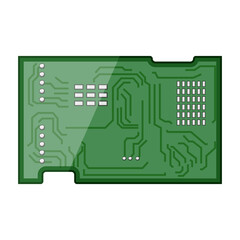 microchip microcontroller cartoon. arduino abstract, pcb motherboard, science board microchip microcontroller sign. isolated symbol vector illustration