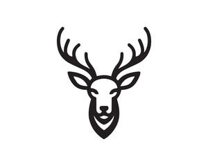 Deer logo vector template. Deer head icon symbol vector illustration.