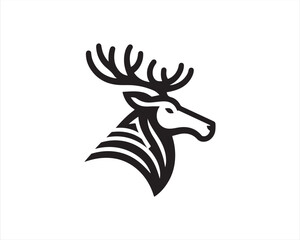 Deer logo vector template. Deer head icon symbol vector illustration.