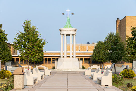 Joliet, IL, USA - September 10, 2024: Joliet Catholic Academy is a private college prepatory school. They're also well known for their excellent sports teams, the Hilltoppers and Angels.