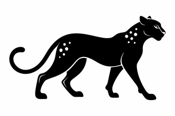 
cheetah line art silhouette vector, lion black icon vector, cheetah silhouette

