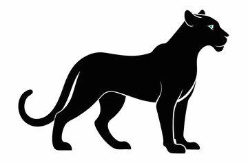 Fototapeta premium cheetah line art silhouette vector, lion black icon vector, cheetah silhouette