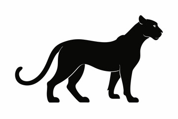 
cheetah line art silhouette vector, lion black icon vector, cheetah silhouette

