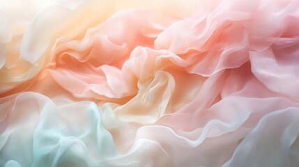 Fototapeta premium Soft Pastel Fabric Draped and Flowing with a Gentle Breeze