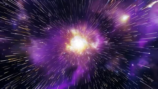 Spectacular cosmic explosion with vibrant colors and a burst of energy in space

