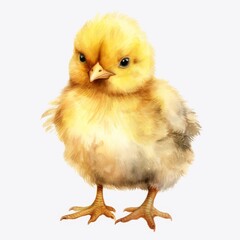 Obraz premium Adorable Watercolor Illustration of a Yellow Baby Chick - Perfect for Animal-Themed Designs and Children's Books