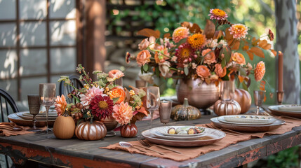autumn table setting centerpiece 