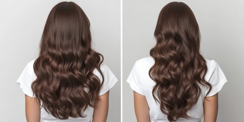 Fototapeta premium Hair Styling Comparison: Before and After.