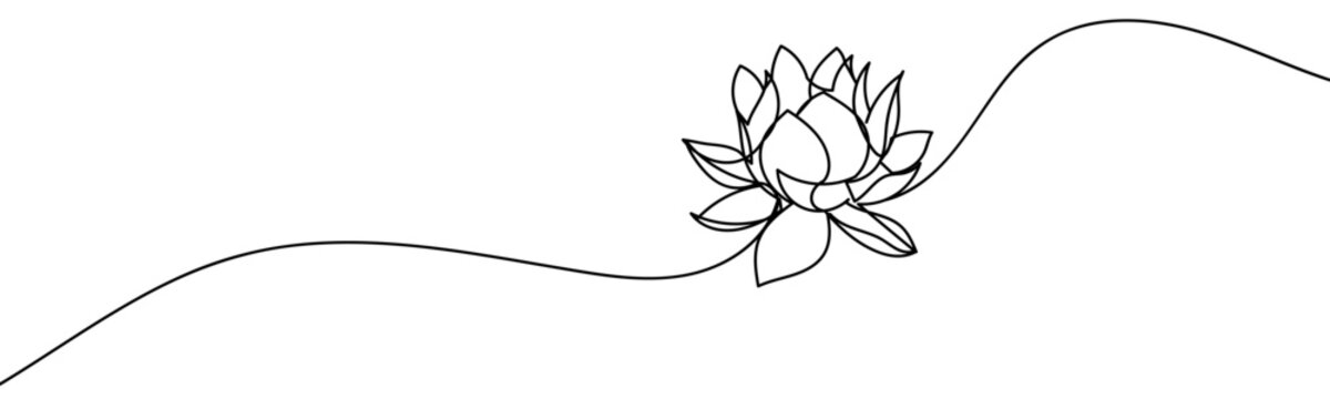 recommend clip art: lotus illustration of a flower line art style vector with transparent background.