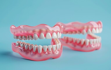 Fototapeta premium Braces isolated on blue background.