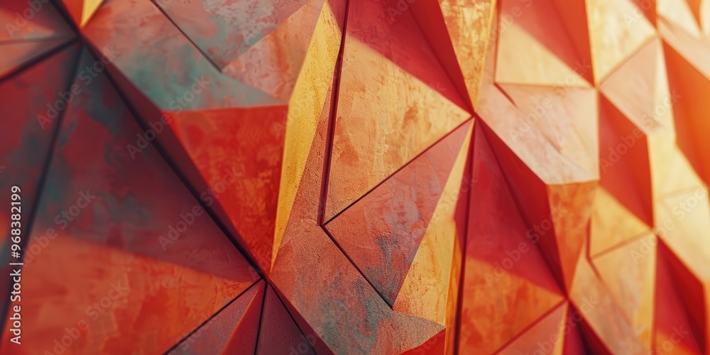 Poster create a dynamic geometric pattern with a bold twist incorporate modern three dimensional structures