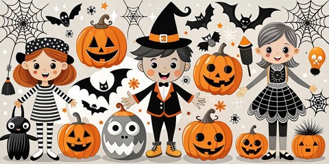 Fototapeta premium Witches cackle with glee as they mix bubbling potions, surrounded by bones, skeletons, and creepy crawlies in a