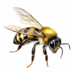 Detailed Illustration of a Honey Bee - Perfect for Educational Uses and Nature-Themed Designs