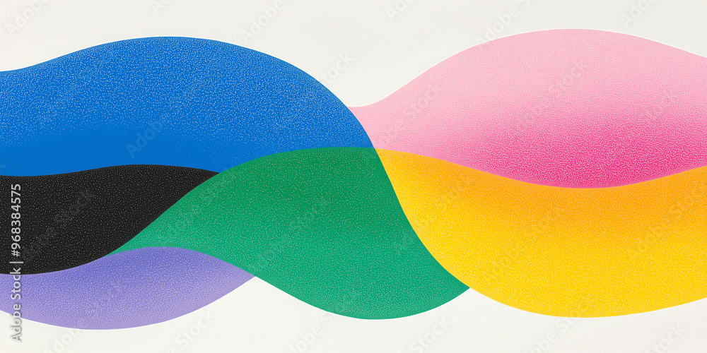 Poster abstract background forming colorful wavy shapes