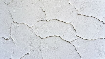 Obraz premium A wall with a white paint that has cracks and holes