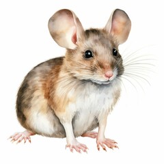 Watercolor Illustration of an Adorable Mouse - Perfect for Art Projects and Animal Lovers