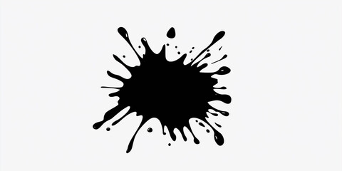 Black ink splattering creating abstract shape