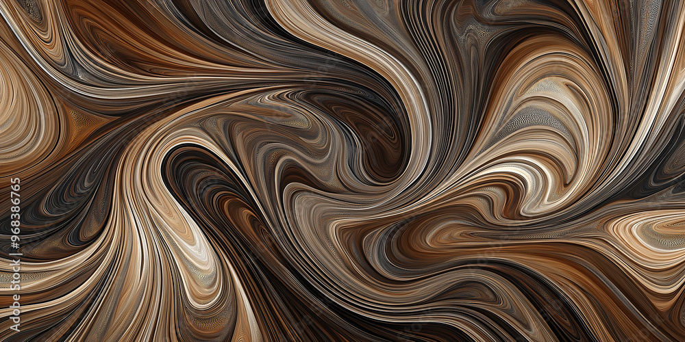 Poster abstract brown digital art background with flowing lines