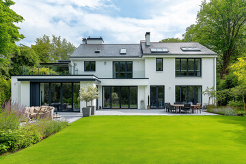 白い壁のおしゃれな新築一戸建て住宅