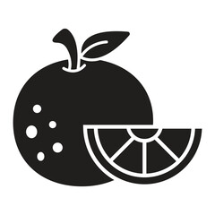 Orange with leaves icon vector illustration design template