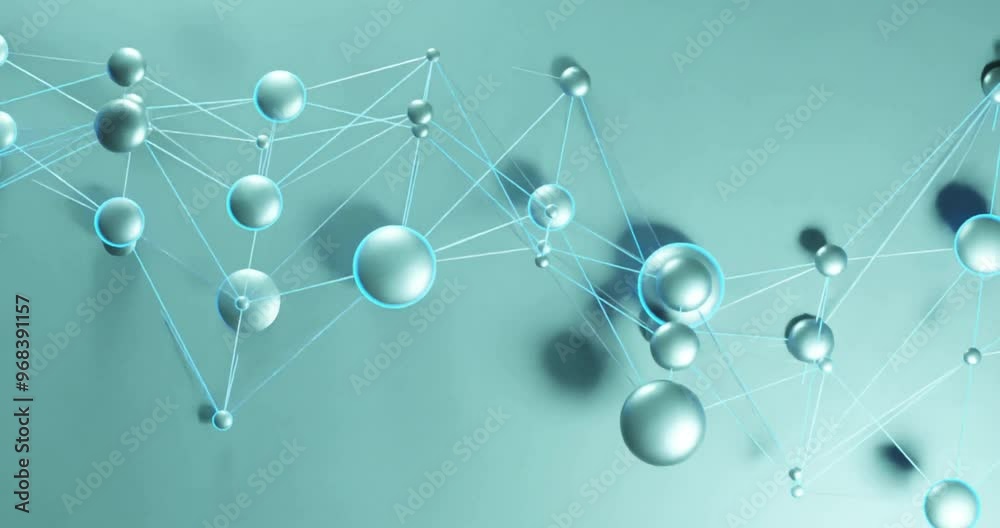 Canvas Prints Animation of network of connections on green background