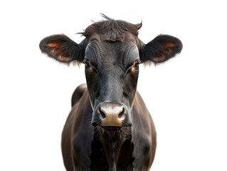 A black cow isolated