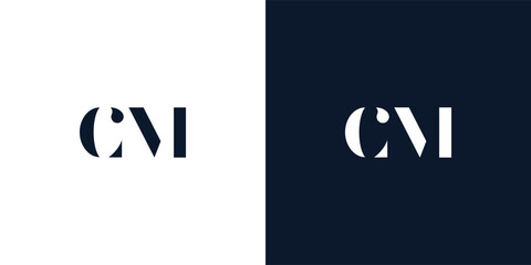Abstract letter CM logo.