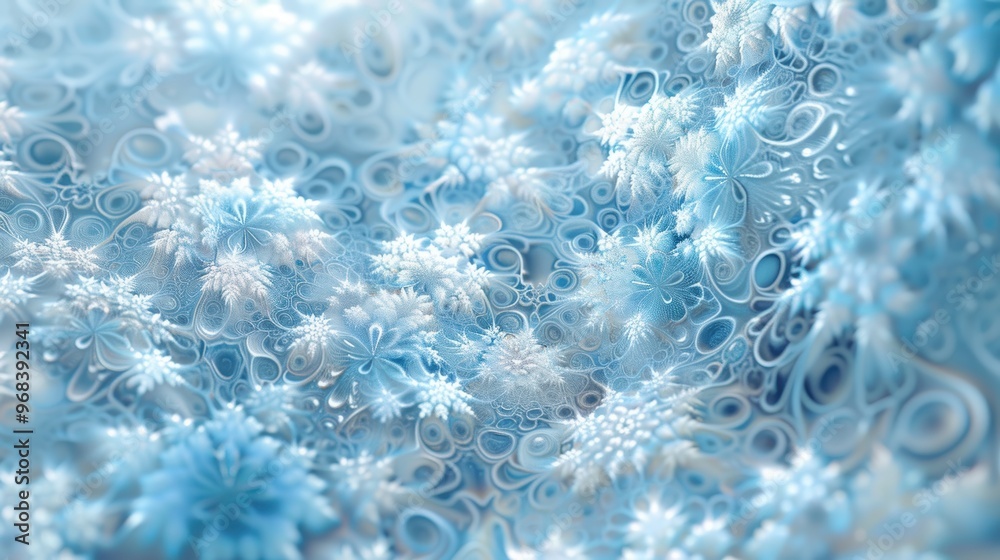 Poster Intricate Icy Floral Pattern