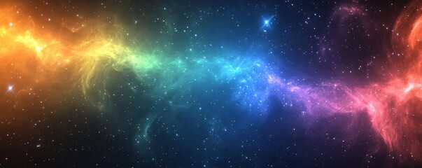 Fototapeta premium Cosmic Rainbow Exploding in Space - Colorful Explosion of Light and Energy in the Universe