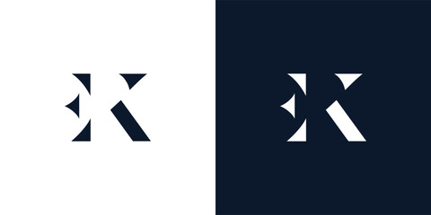 Abstract letter EK logo.