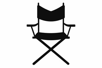 Camping chair Silhouette vector, Black Camping chair silhouette