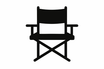 Camping chair Silhouette vector, Black Camping chair silhouette