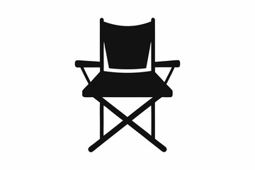 Camping chair Silhouette vector, Black Camping chair silhouette