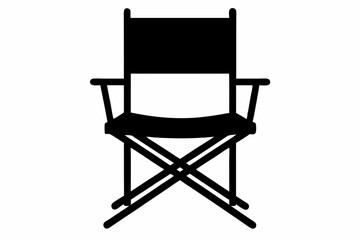 Camping chair Silhouette vector, Outdoor Folding chair black Clipart, Chair Silhouette