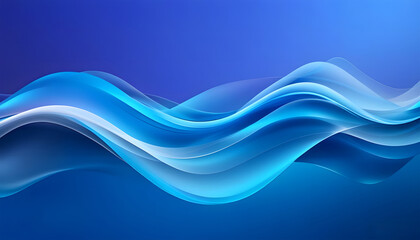 Obraz premium Elegant Smoky Blue Background with Gradient Waves in Blue and Purple