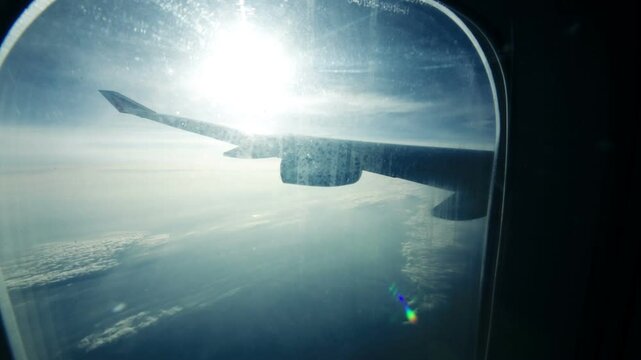 avion, fenetre, aerial, 